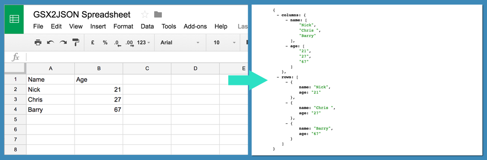 xls to json